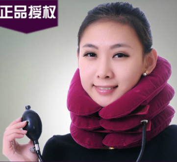工厂批发 三层全绒颈椎牵引器 家用医用 颈椎充气护颈颈托 可贴牌图2