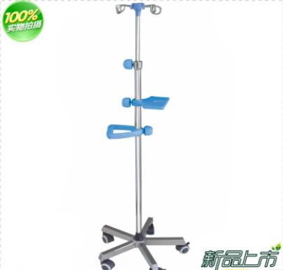 全不锈钢输液泵架落地带轮吊瓶架移动点滴架托盘输液架图2