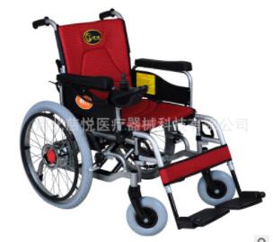 慈悦科技大轮电动轮椅 老年残疾人代步自动刹车轻便折叠轮椅图1