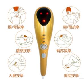 土豪金白鲨按摩棒 电动按摩器按摩颈椎肩部全身振动按摩图1