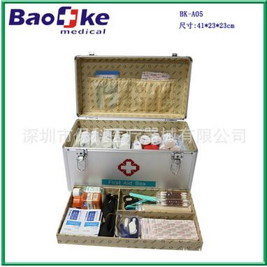 批发16寸铝合金急救箱套装车间工厂手提斜挎便携应急医疗箱BK-A05图1