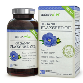 香港直邮美国naturewise 有机亚麻籽油软胶囊240粒 保护心脏图1