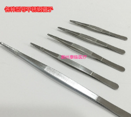 镊子不锈钢圆头镊子带齿镊子工具图1