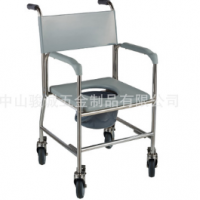 不锈钢医护辅助康复马桶椅老年人孕妇四轮
