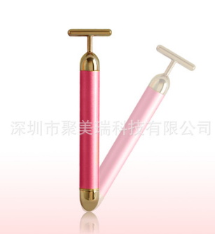 爆款美容小礼品 美容黄金棒 24k黄金瘦脸棒 提拉紧肤 脸部按摩器图2