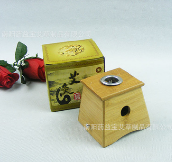 天然竹制单孔艾灸盒 单眼温灸器 温灸盒 温灸器 1孔艾灸盒批发图3