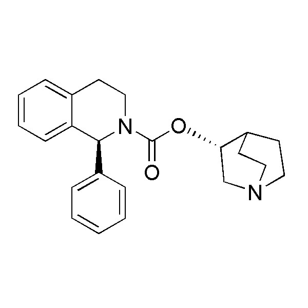 8R)-1-氮杂双环(2.2.2)辛烷-8-基-(1S)-1-苯基-3,4-二氢-1H-异喹啉-2-甲酸酯 (索非那新)图1